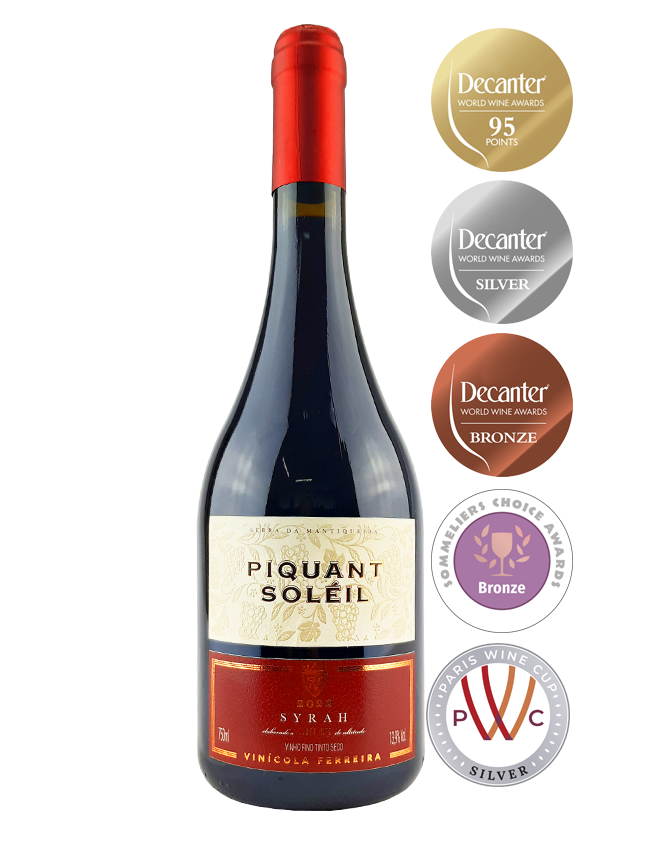 Imagem de Vinho Tinto Piquant Soleil - Syrah 2022 - Medalha de Ouro com 95 Pontos Decanter DWWA
